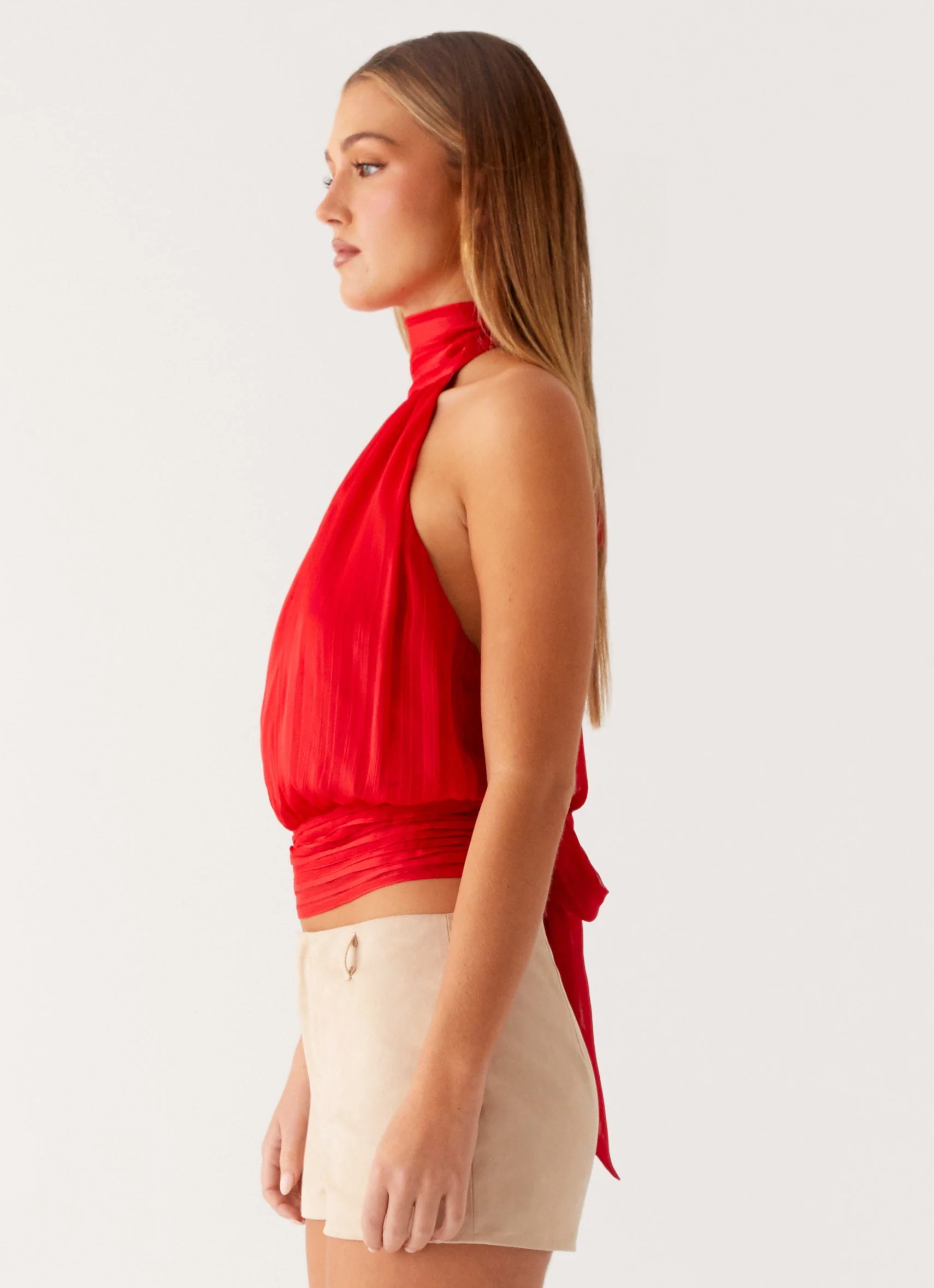 Willow Chiffon Top - Red - Image 2