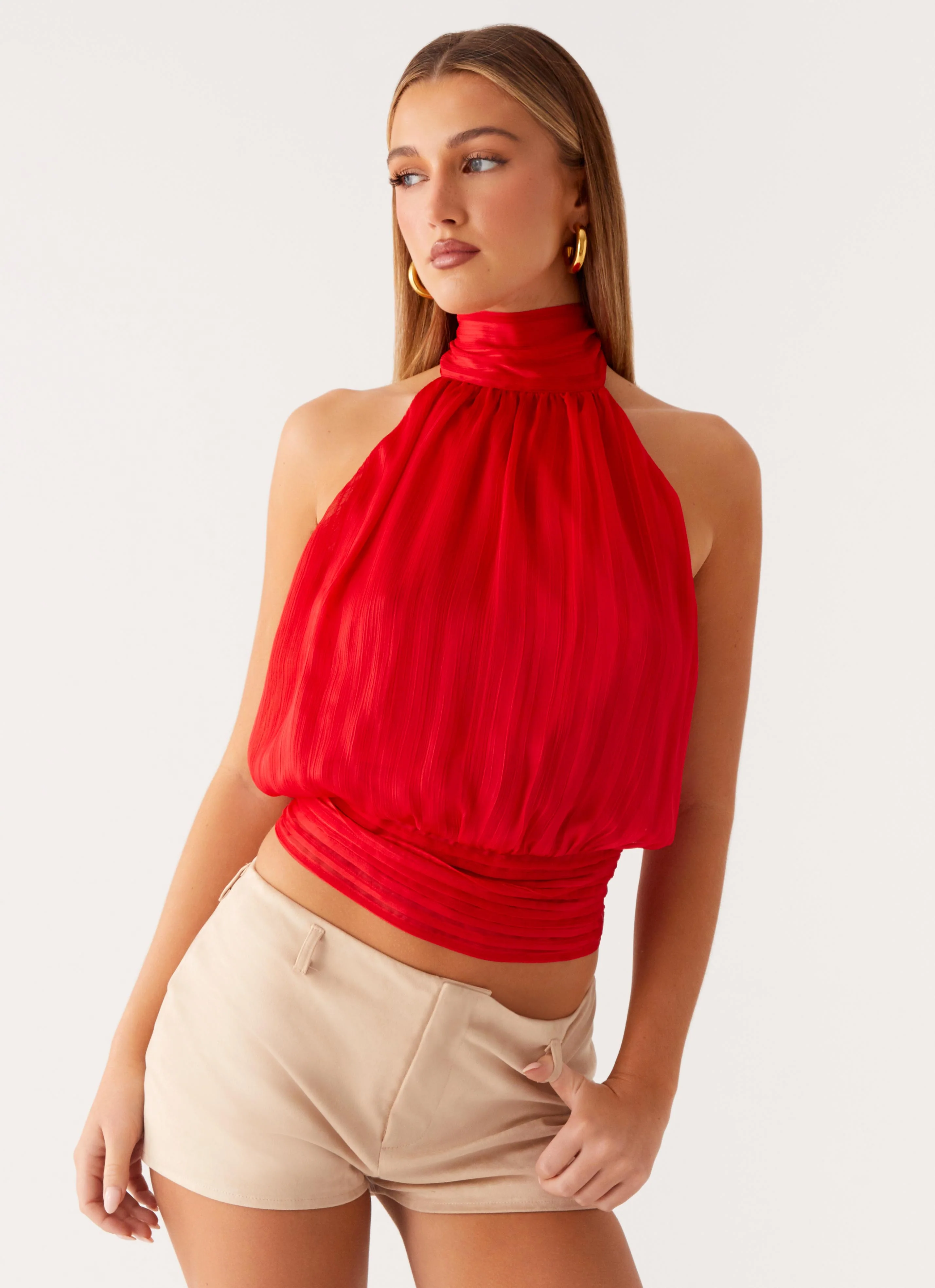 Willow Chiffon Top - Red - Image 6