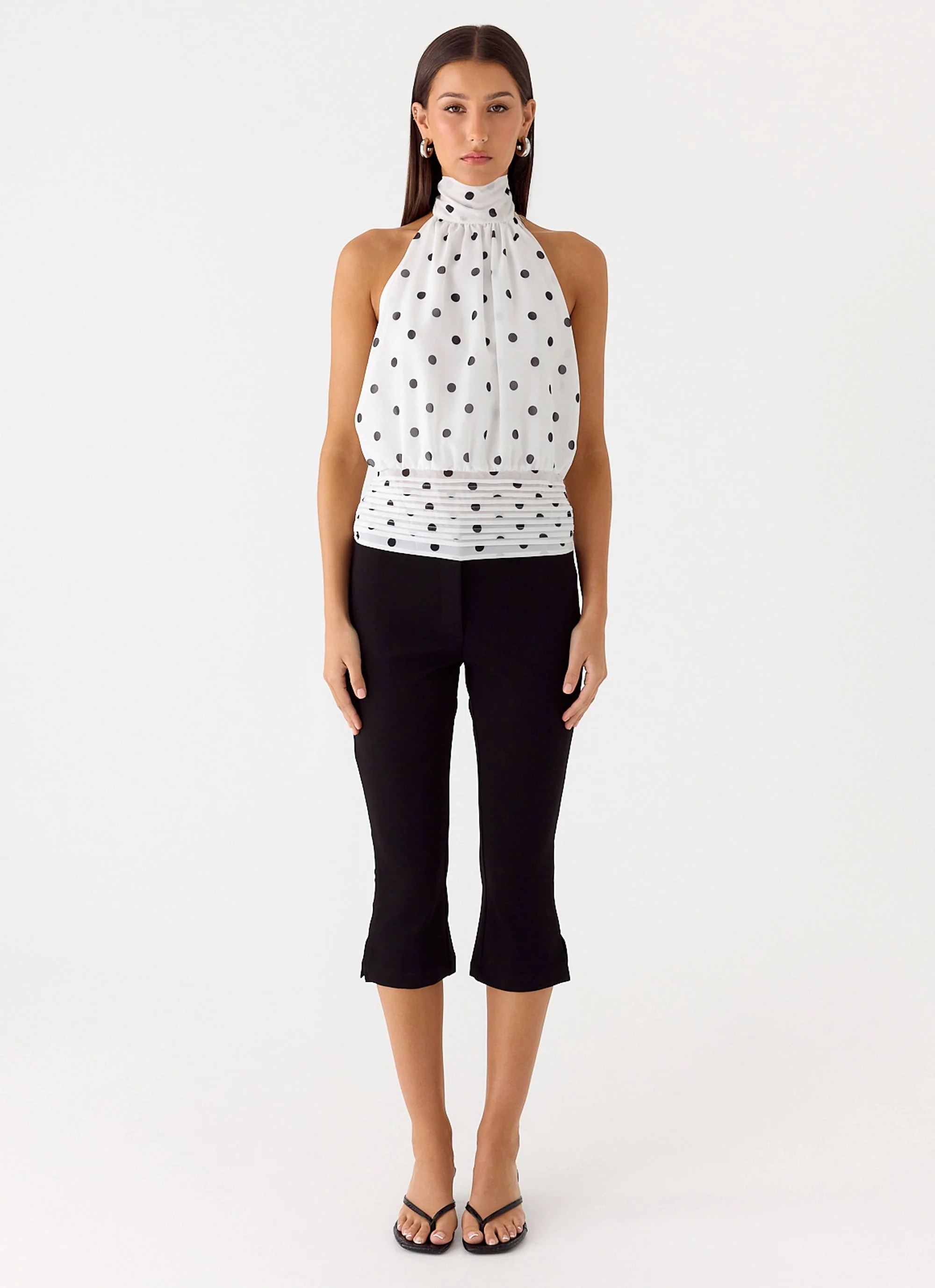 Willow Chiffon Top - White Polkadot - Image 2