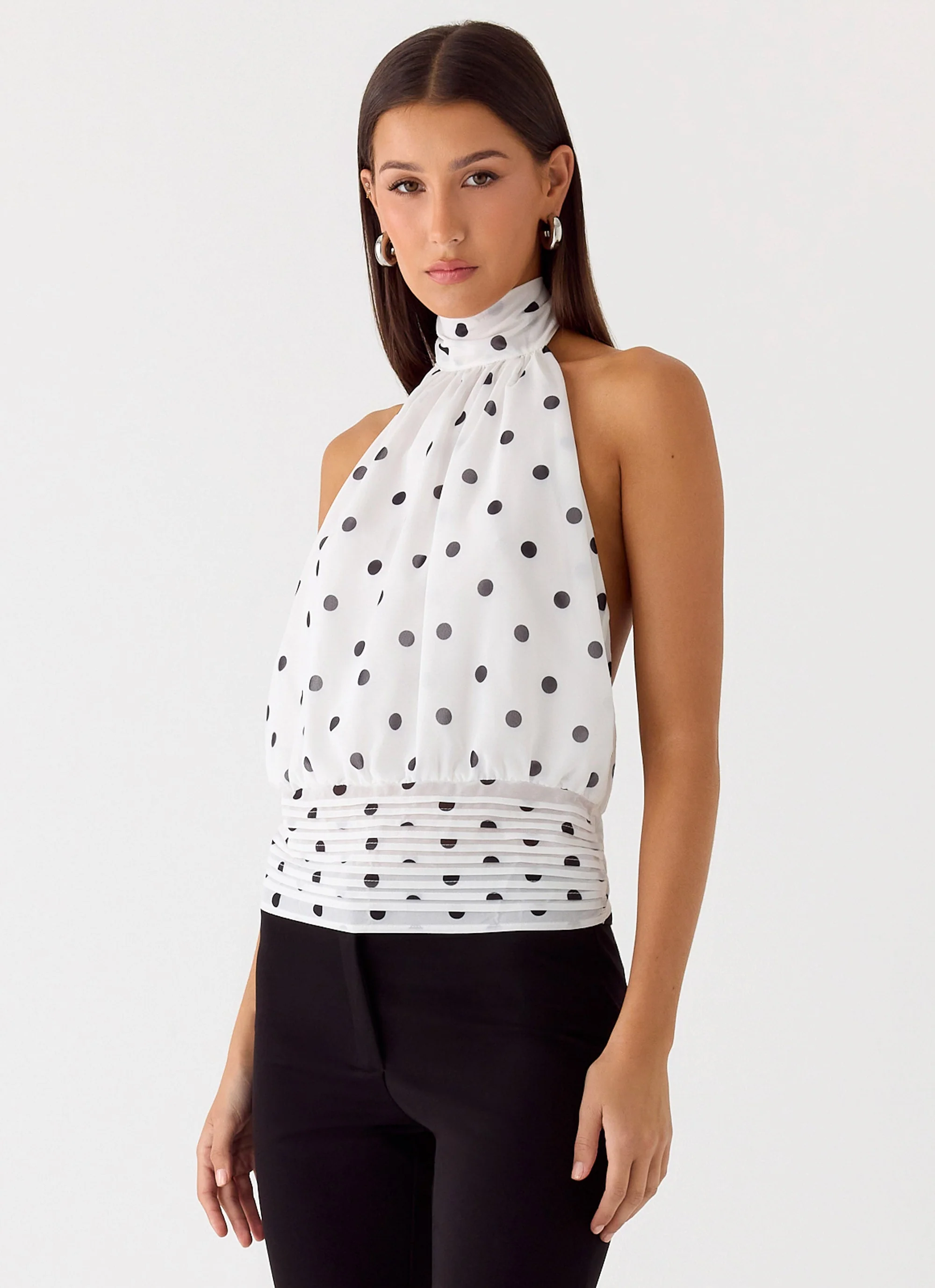Willow Chiffon Top - White Polkadot - Image 3
