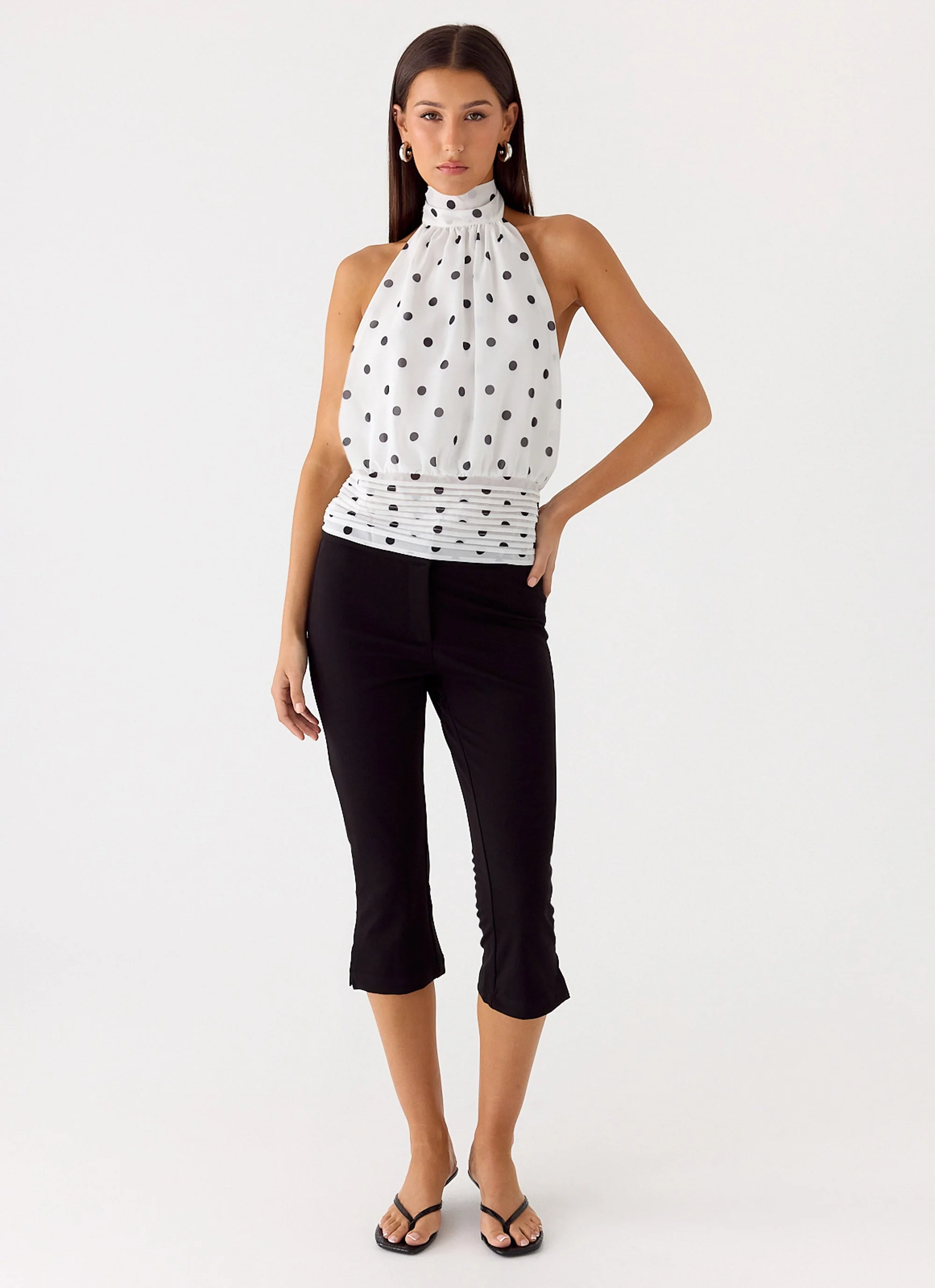 Willow Chiffon Top - White Polkadot - Image 8