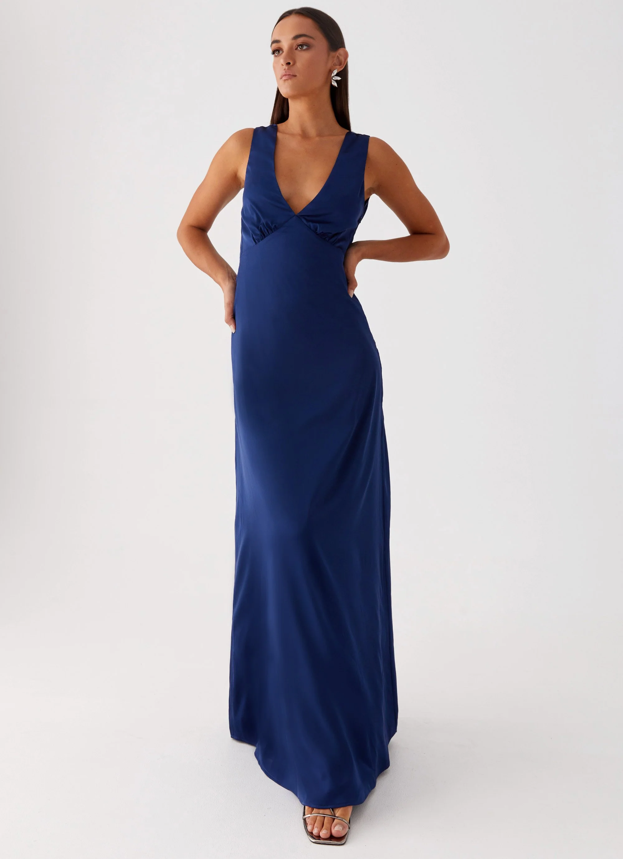 Winnie Cowl Back Maxi Dress - Navy - Image 5