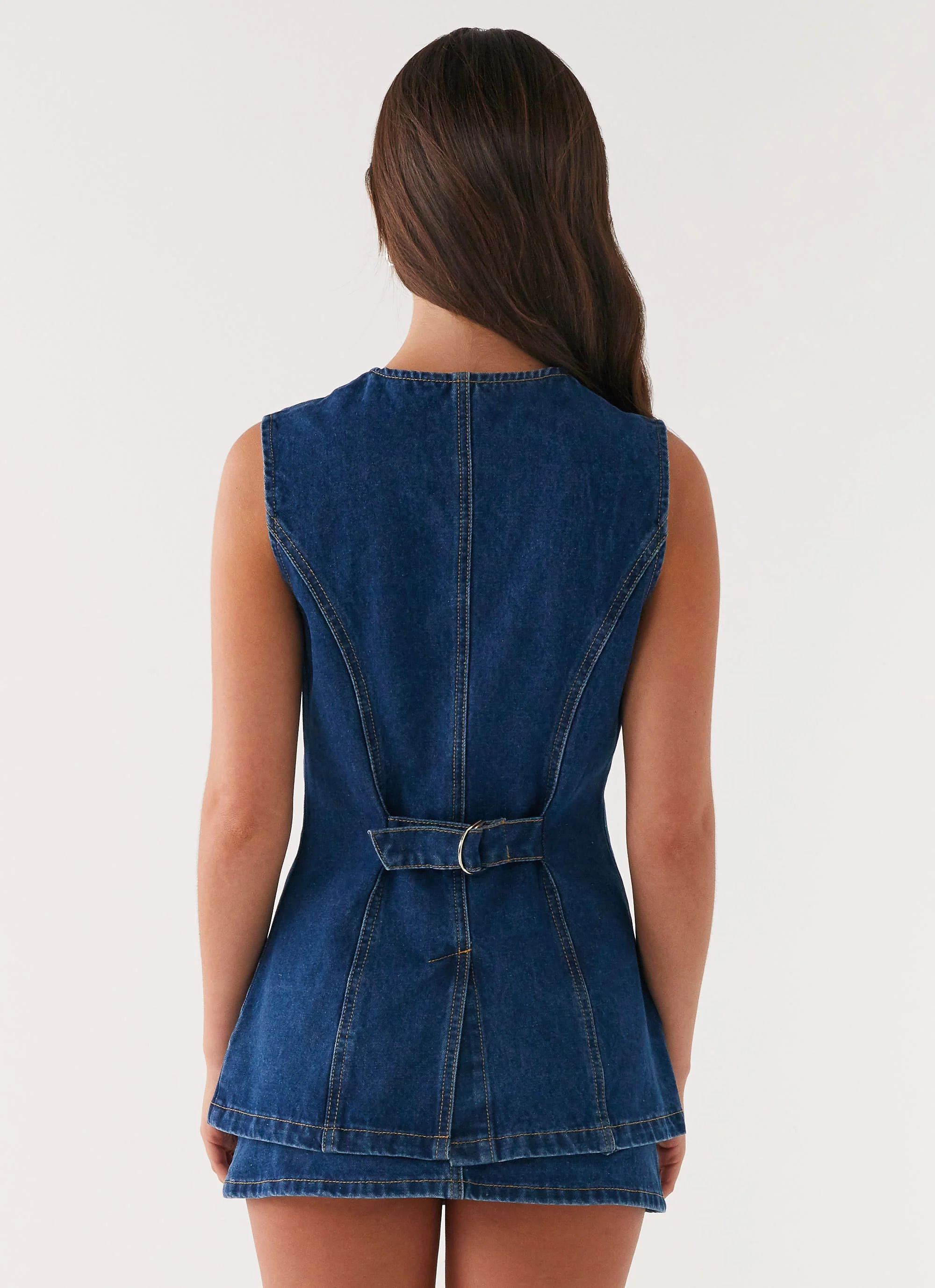 Wish You Luck Denim Top - Dark Blue - Image 4