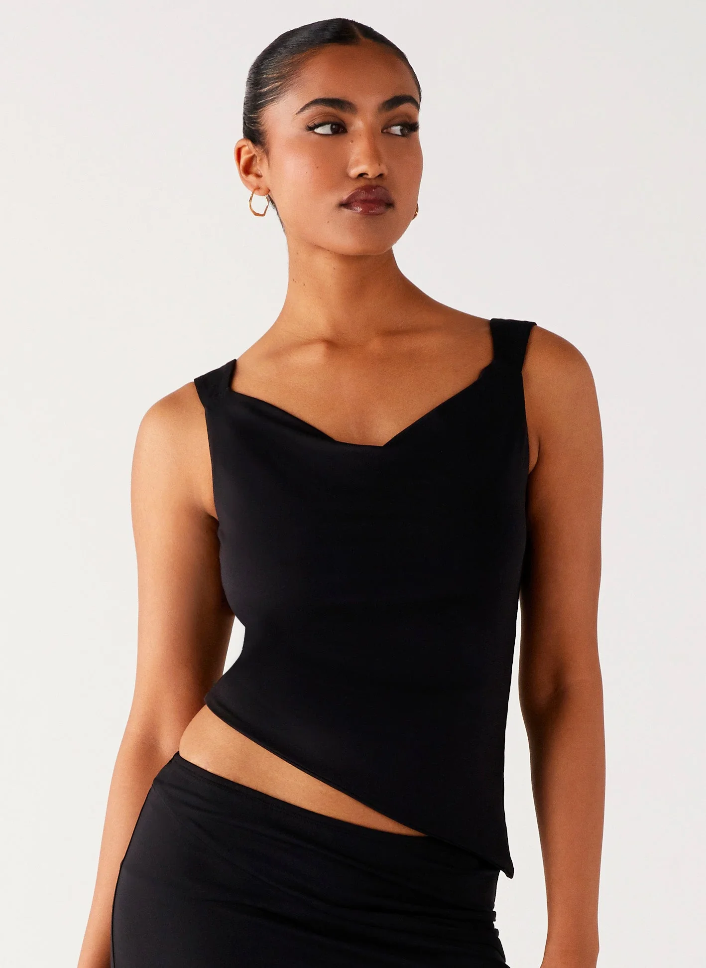 Wonderlust Cowl Top - Black - Image 5