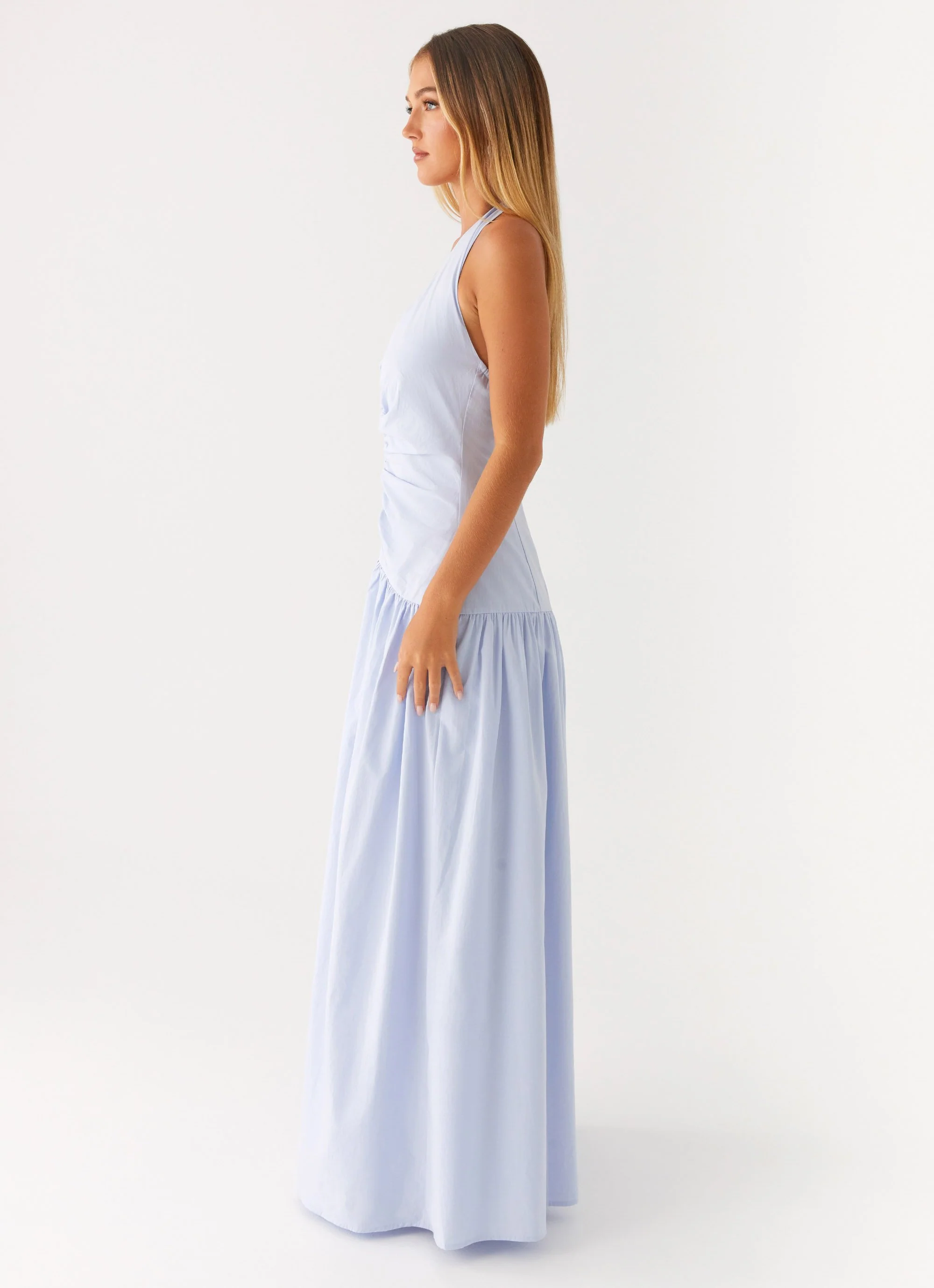 Worth The Wait Maxi Dress - Heather Blue - Image 3