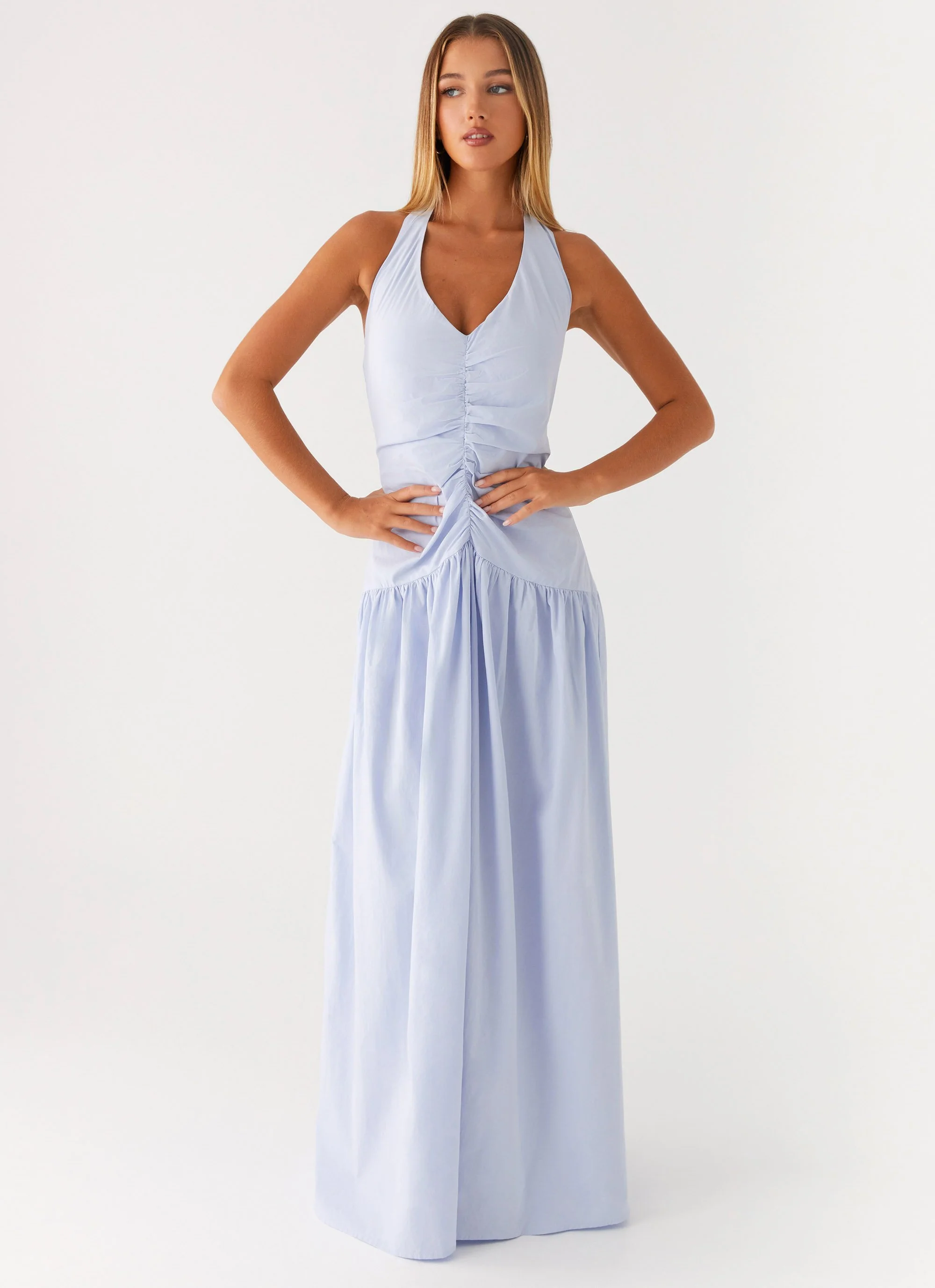 Worth The Wait Maxi Dress - Heather Blue - Image 6
