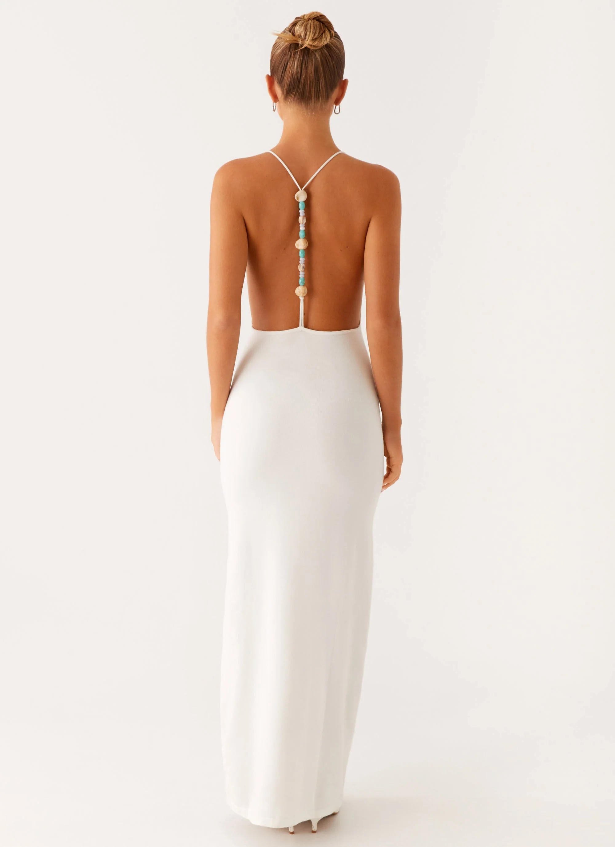 Yalina Knit Maxi Dress - Ivory - Image 4