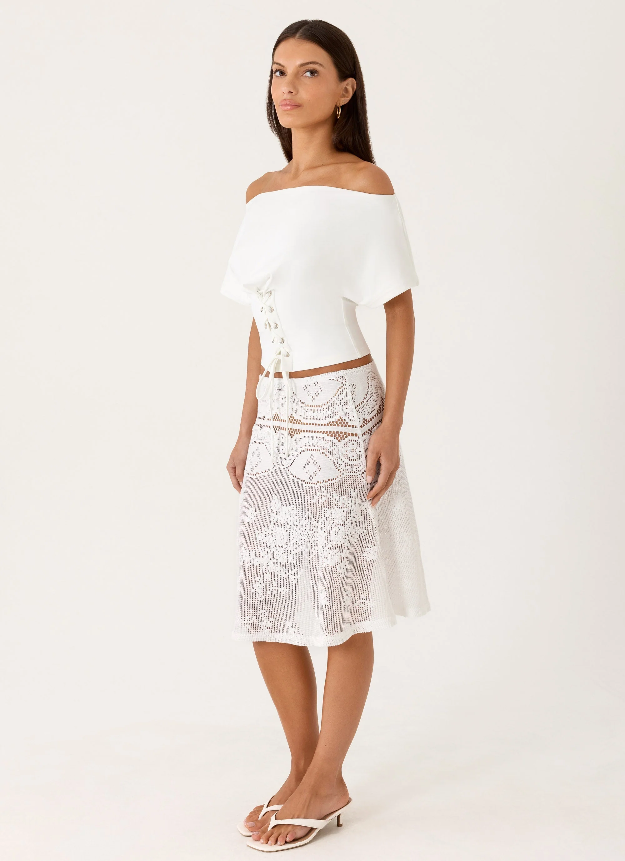 Yanna Midi Skirt - White - Image 3