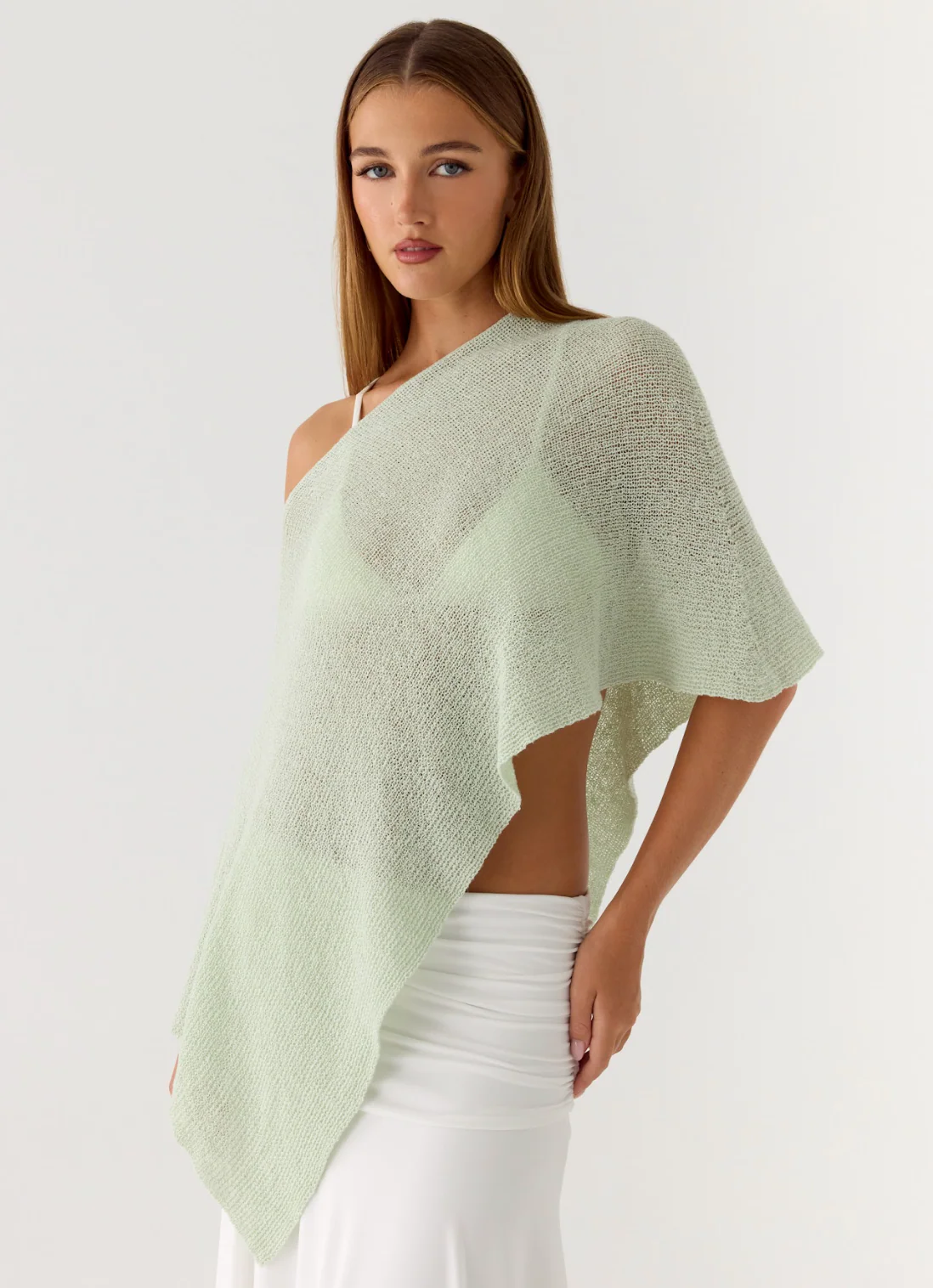 Yas Knit Cape - Green - Image 7