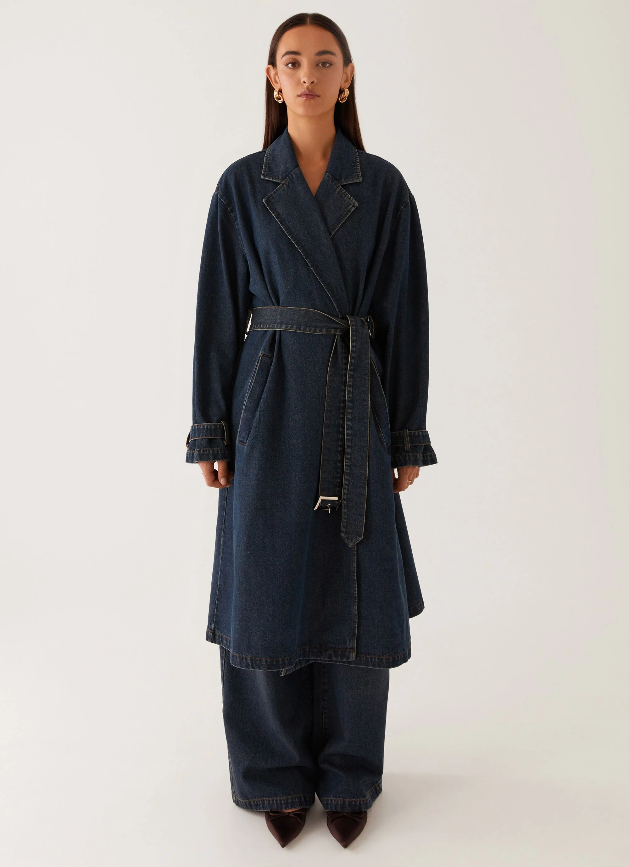 Yosemite Oversized Trench Coat - Blue - Image 3