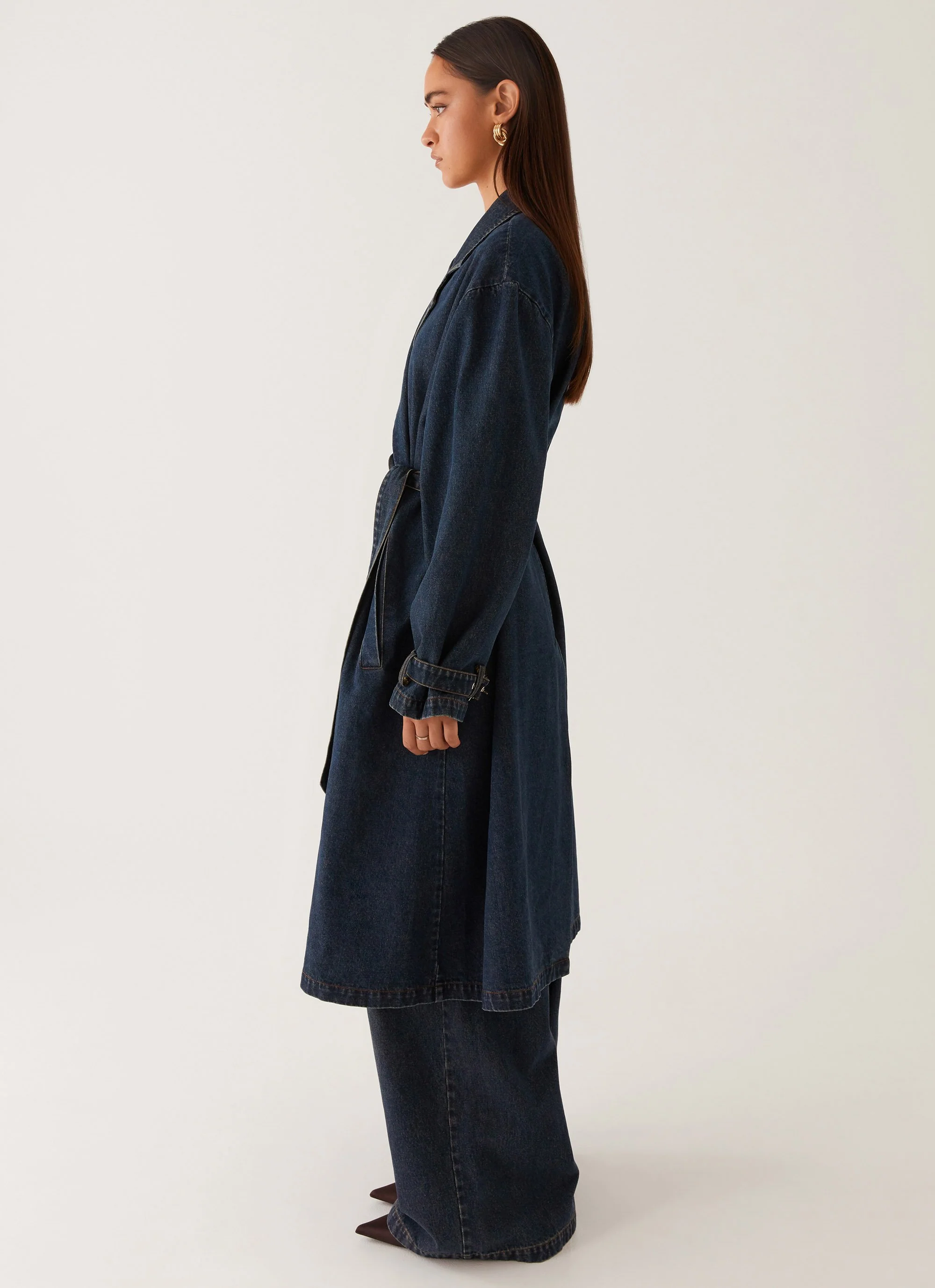 Yosemite Oversized Trench Coat - Blue - Image 4