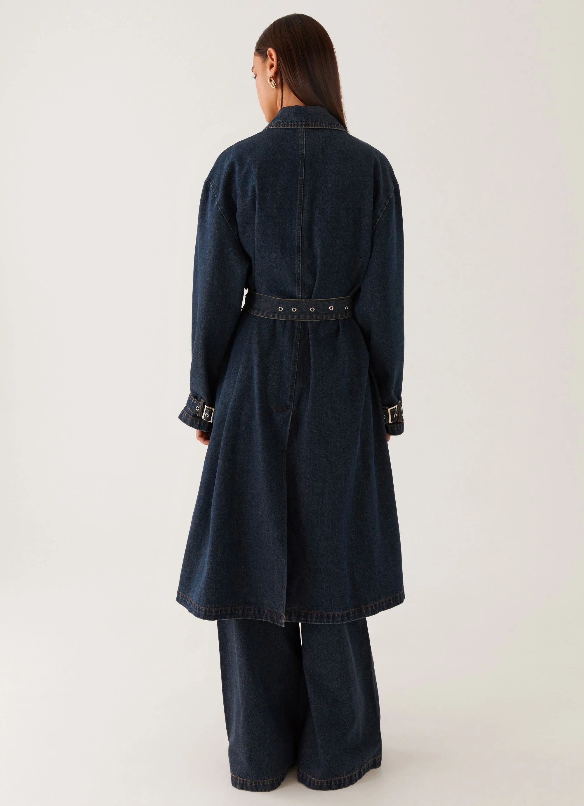 Yosemite Oversized Trench Coat - Blue - Image 5