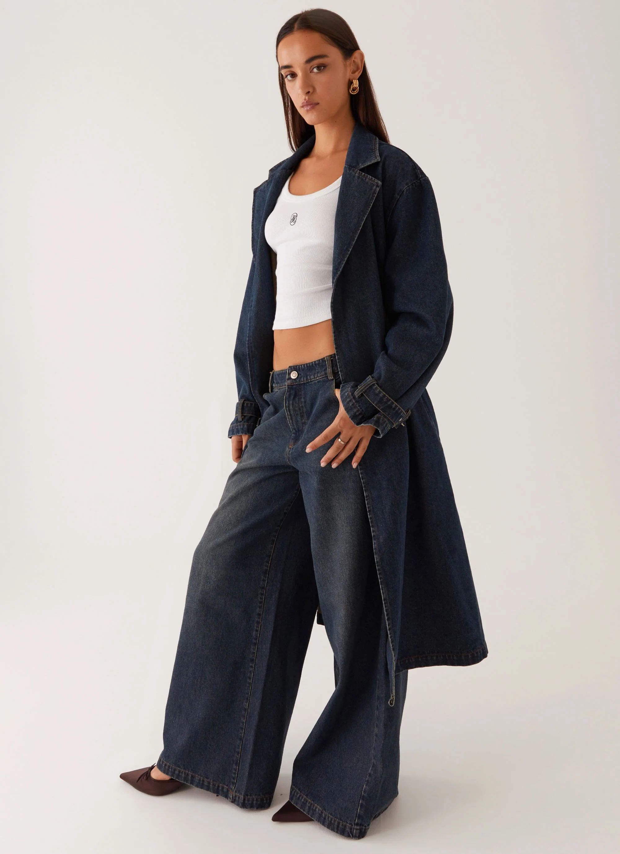 Yosemite Oversized Trench Coat - Blue - Image 6