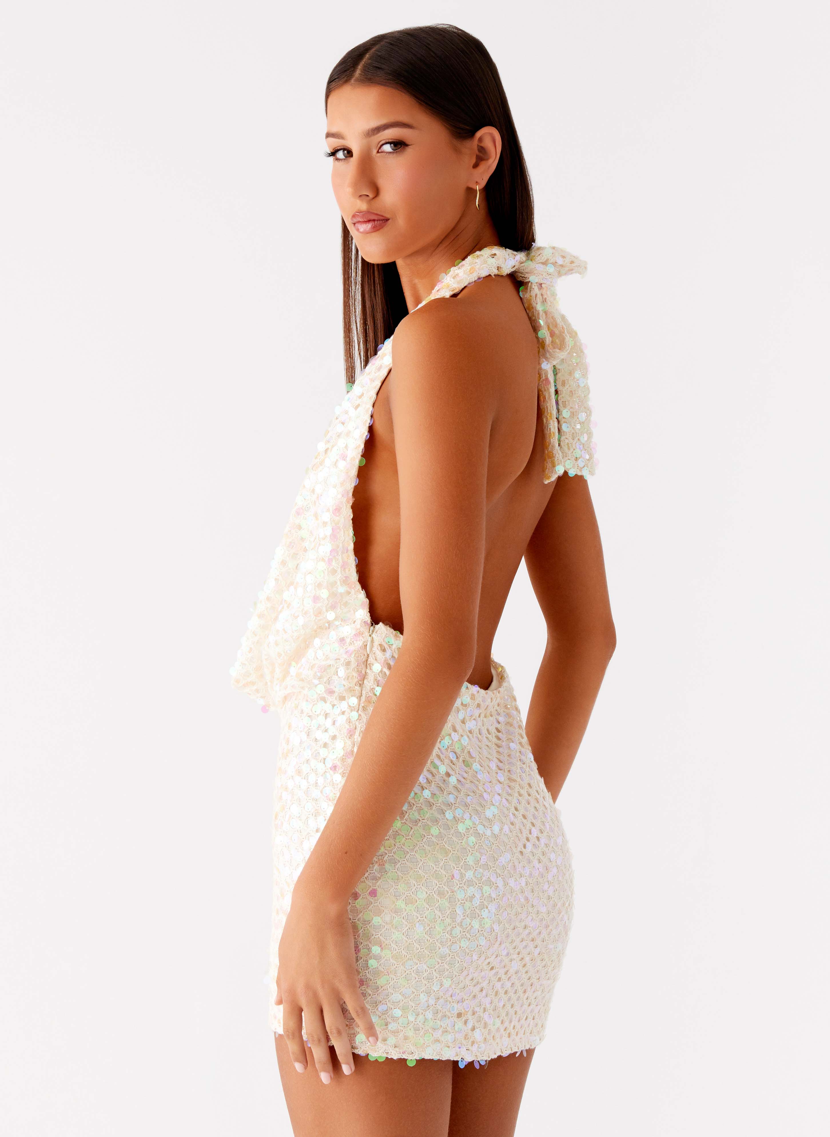 You Make Me Feel Mini Dress - Ivory - Image 5