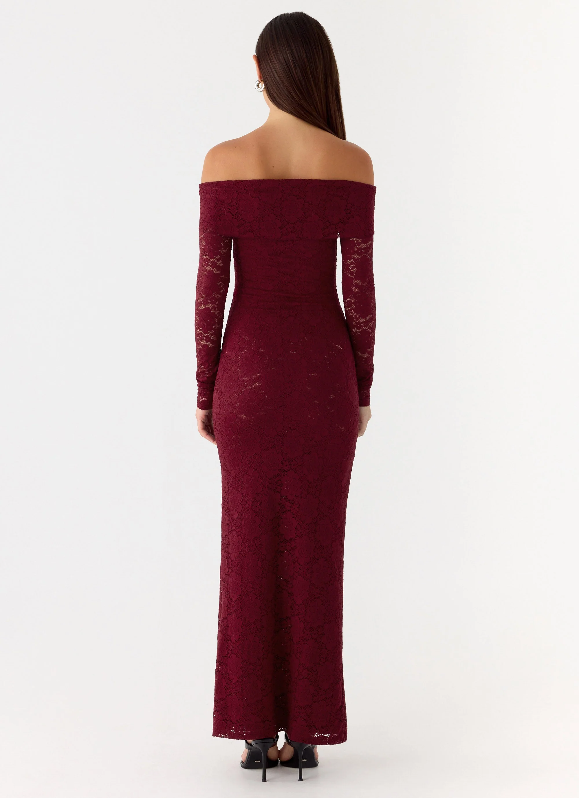 Yours Always Lace Maxi Dress - Merlot - Image 3