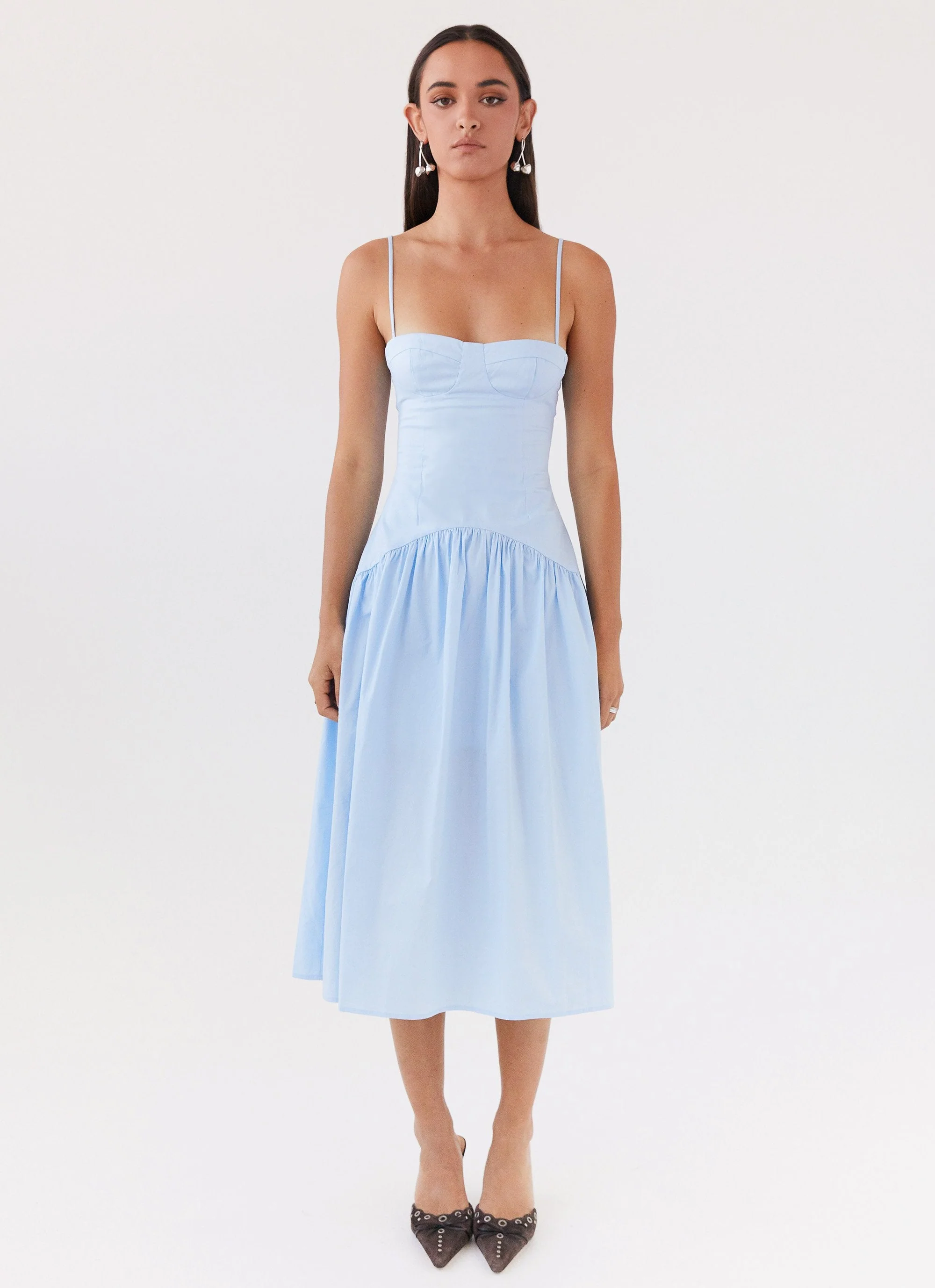 Yvette Corset Midi Dress - Blue - Image 2