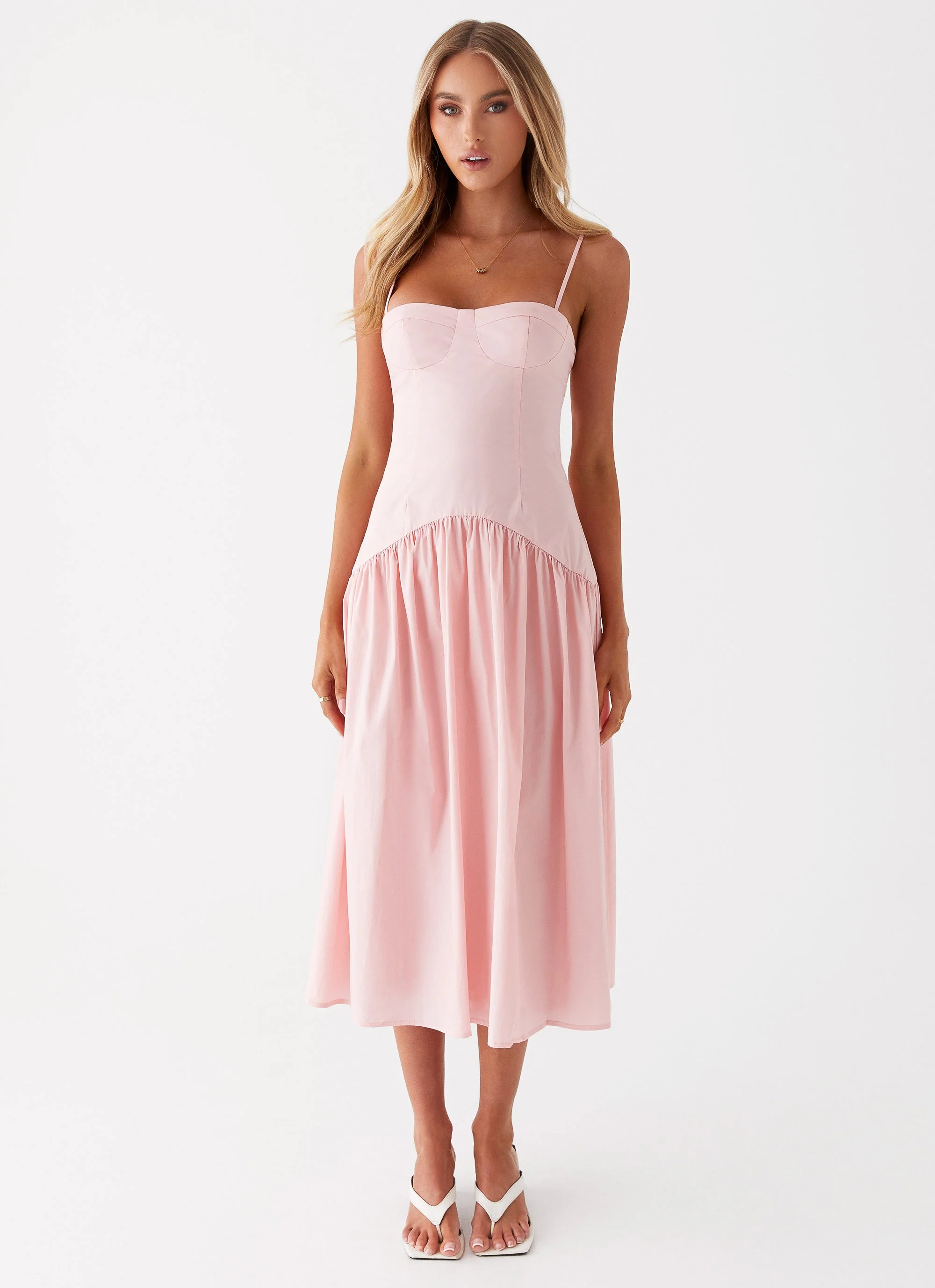 Yvette Corset Midi Dress - Pink - Image 2