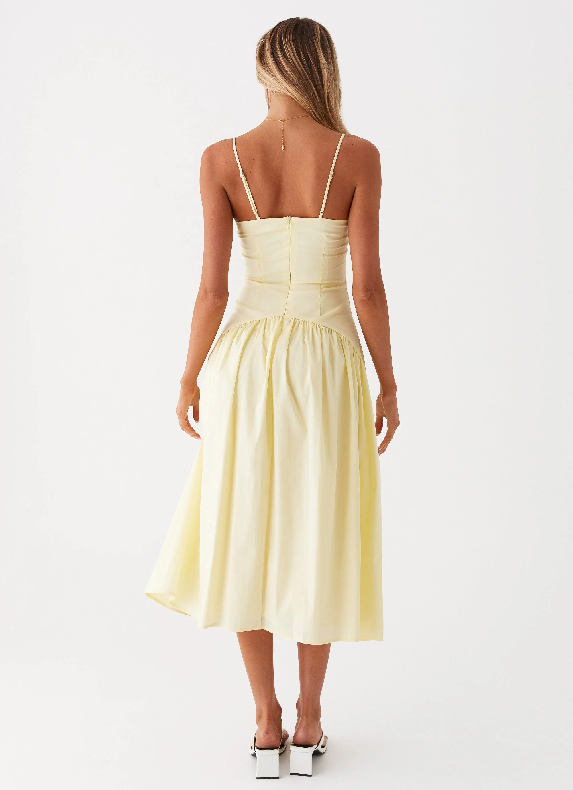 Yvette Corset Midi Dress - Yellow - Image 4