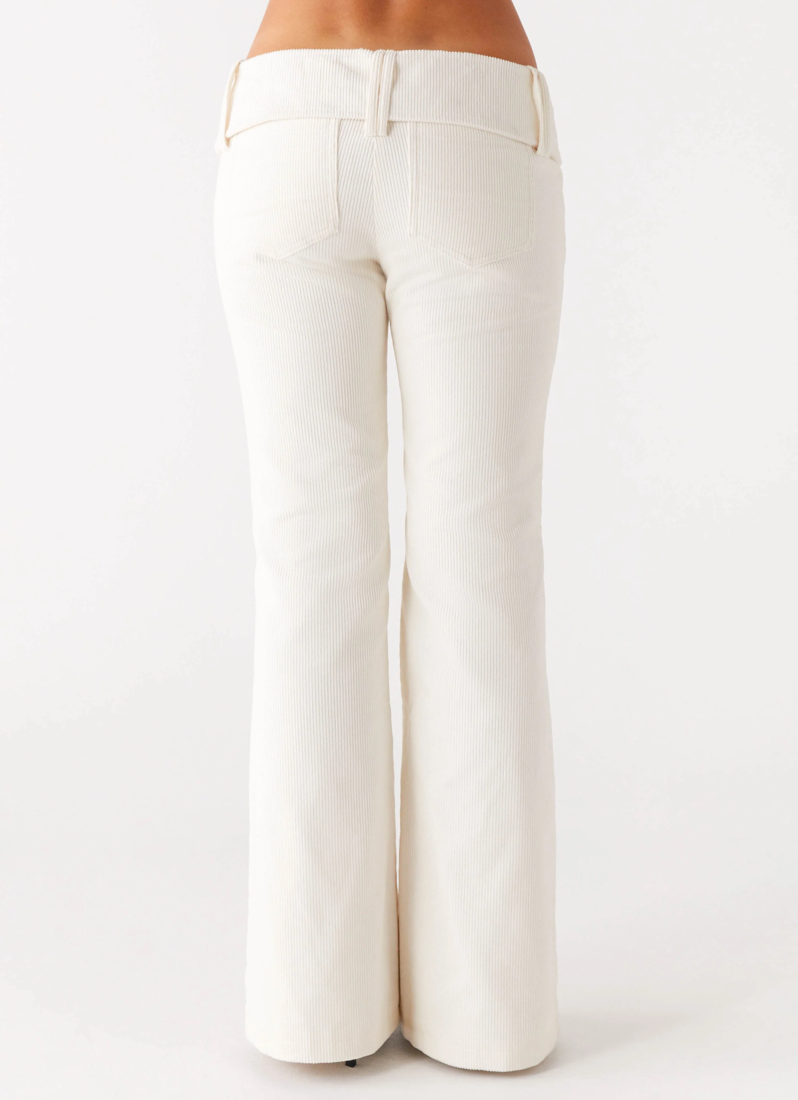 Zadie Low Rise Cord Jeans - Pearl - Image 4