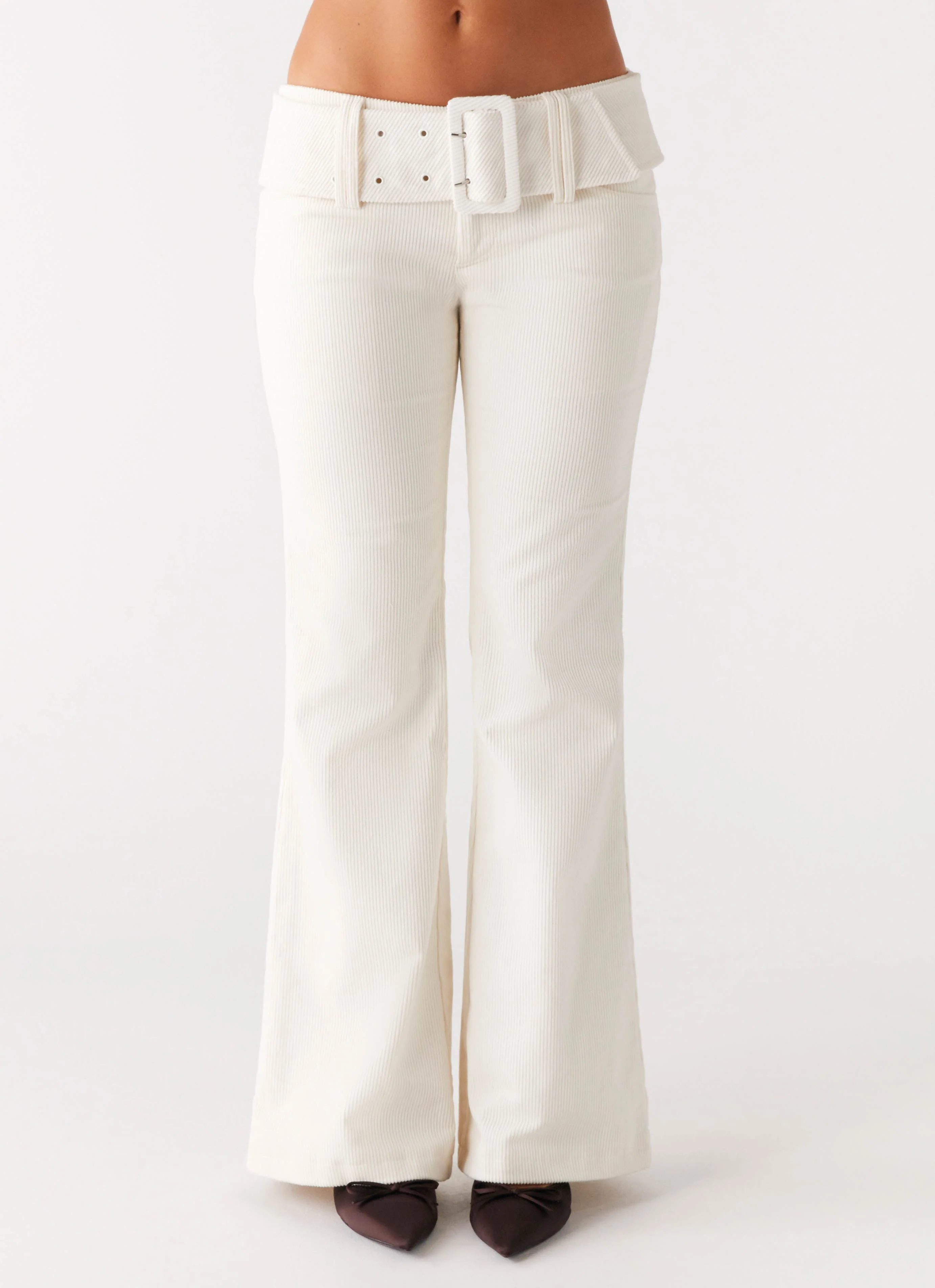 Zadie Low Rise Cord Jeans - Pearl - Image 5