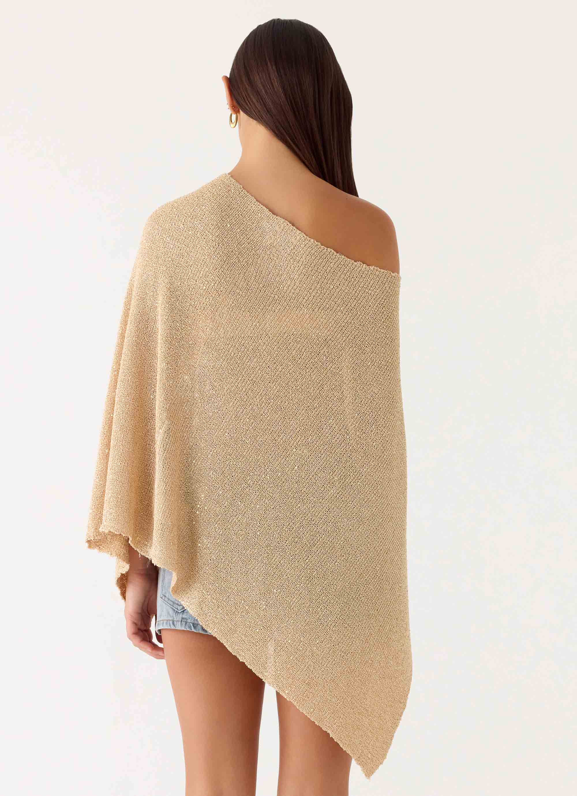 Zaire Infinity Multiway Knit Cape - Shimmer Gold - Image 3