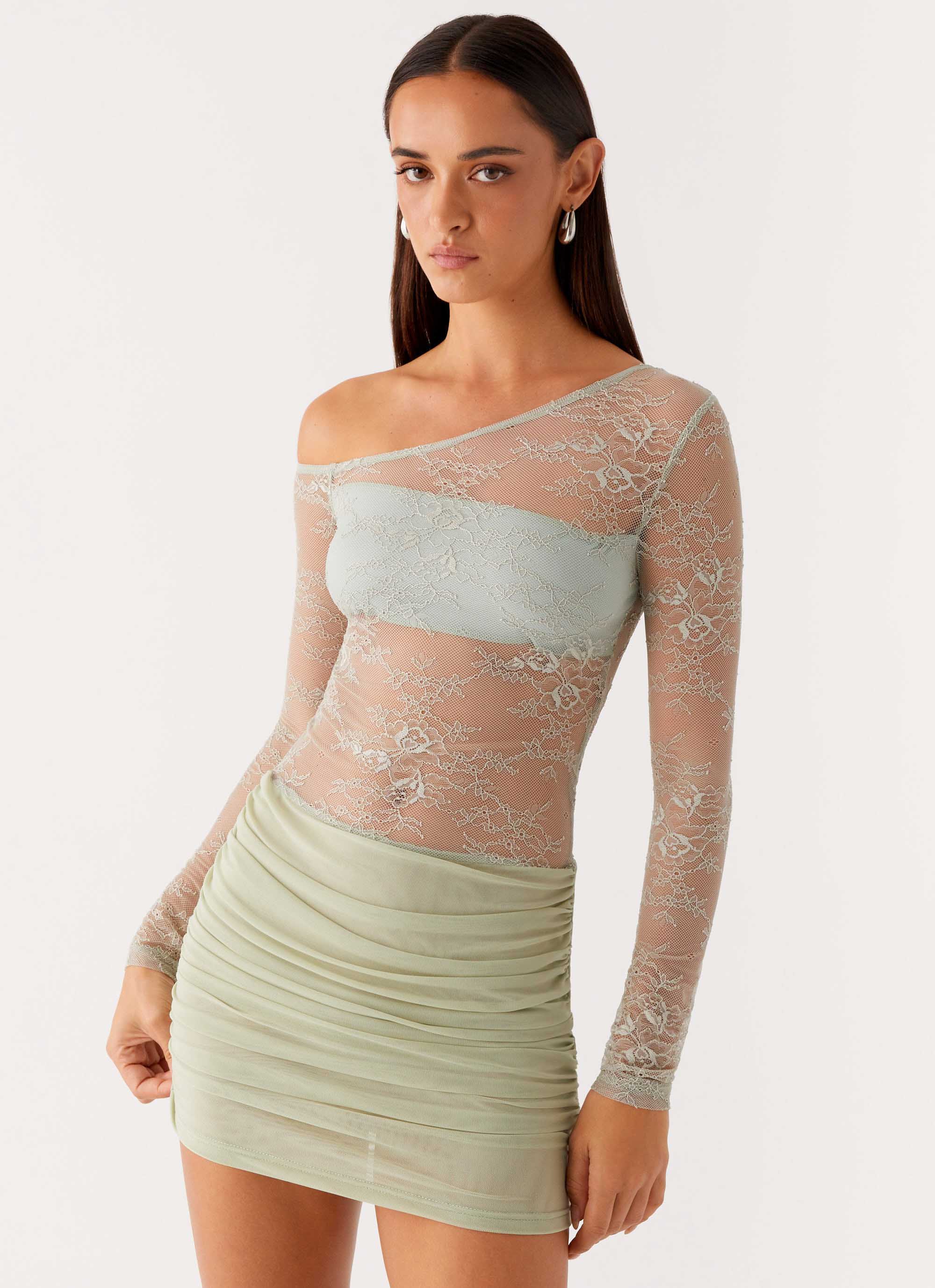 Zenni Mini Dress - Sage - Image 5