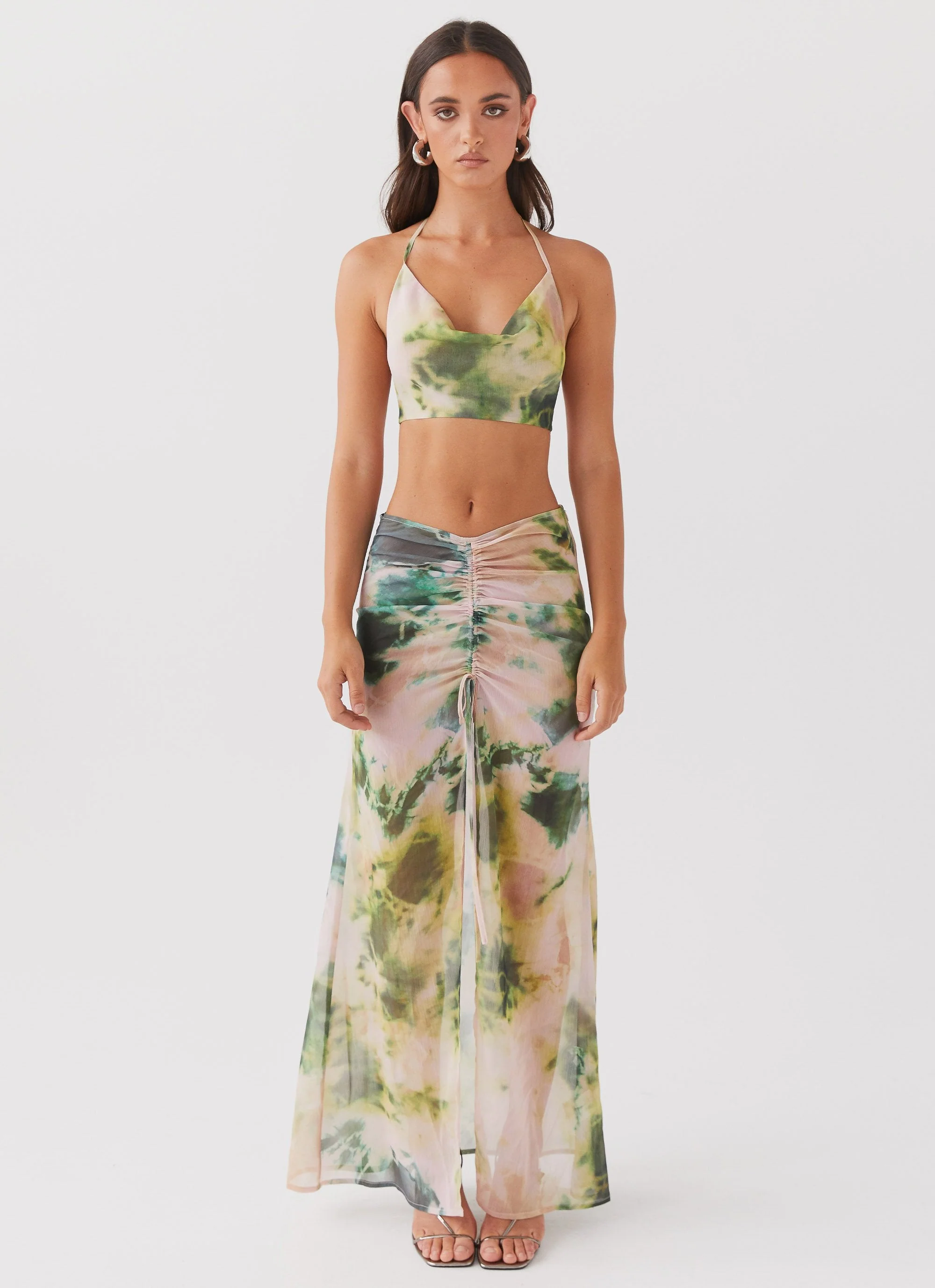 Zenta Cowl Neck Top - Rainforest - Image 2