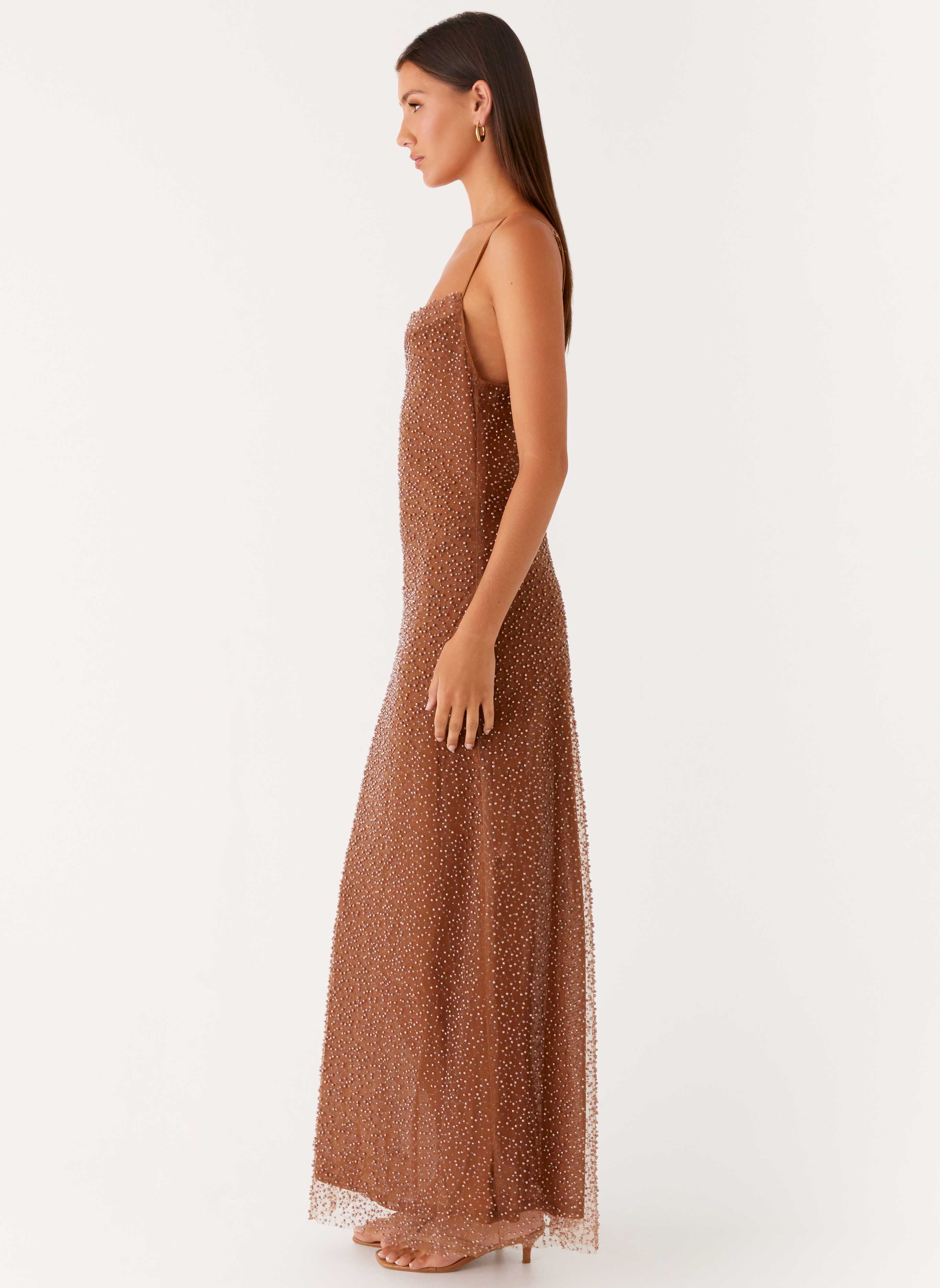 Zuella Beaded Maxi Dress - Chocolate - Image 6